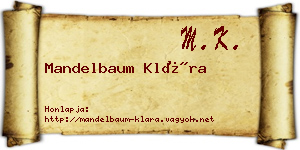 Mandelbaum Klára névjegykártya