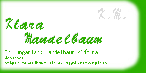 klara mandelbaum business card